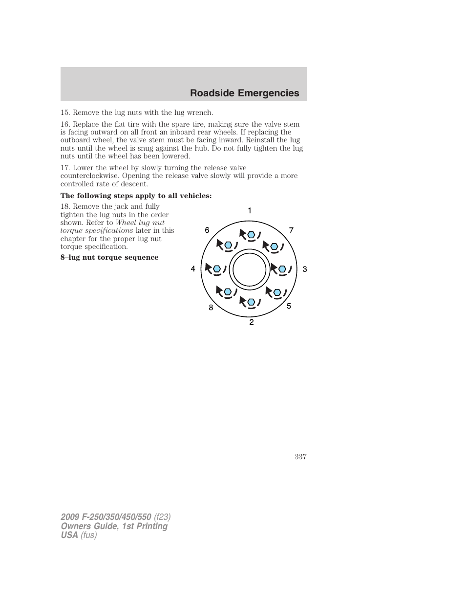 Roadside emergencies | FORD 2009 F-550 v.1 User Manual | Page 337 / 418