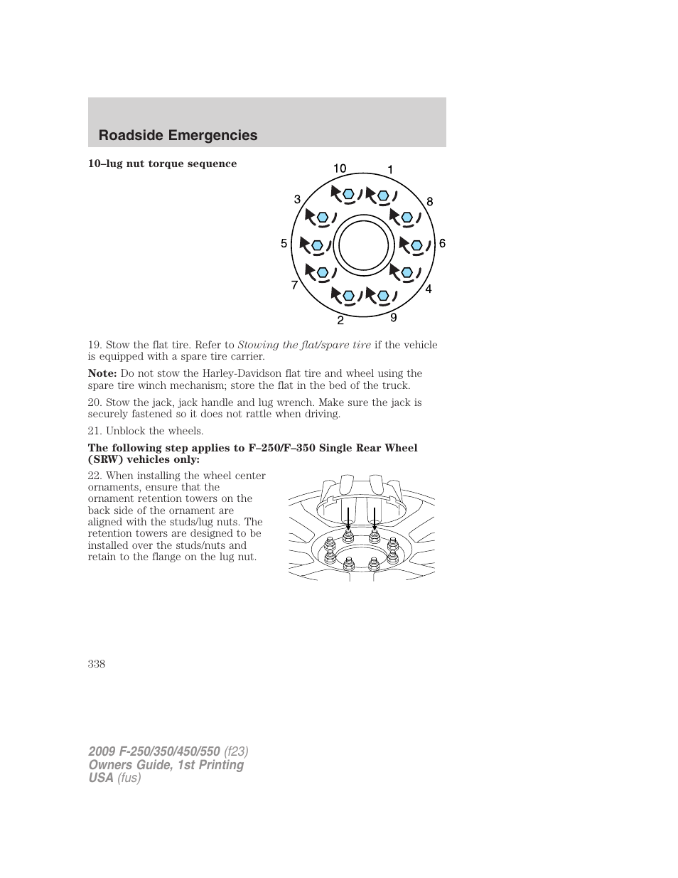 Roadside emergencies | FORD 2009 F-550 v.1 User Manual | Page 338 / 418