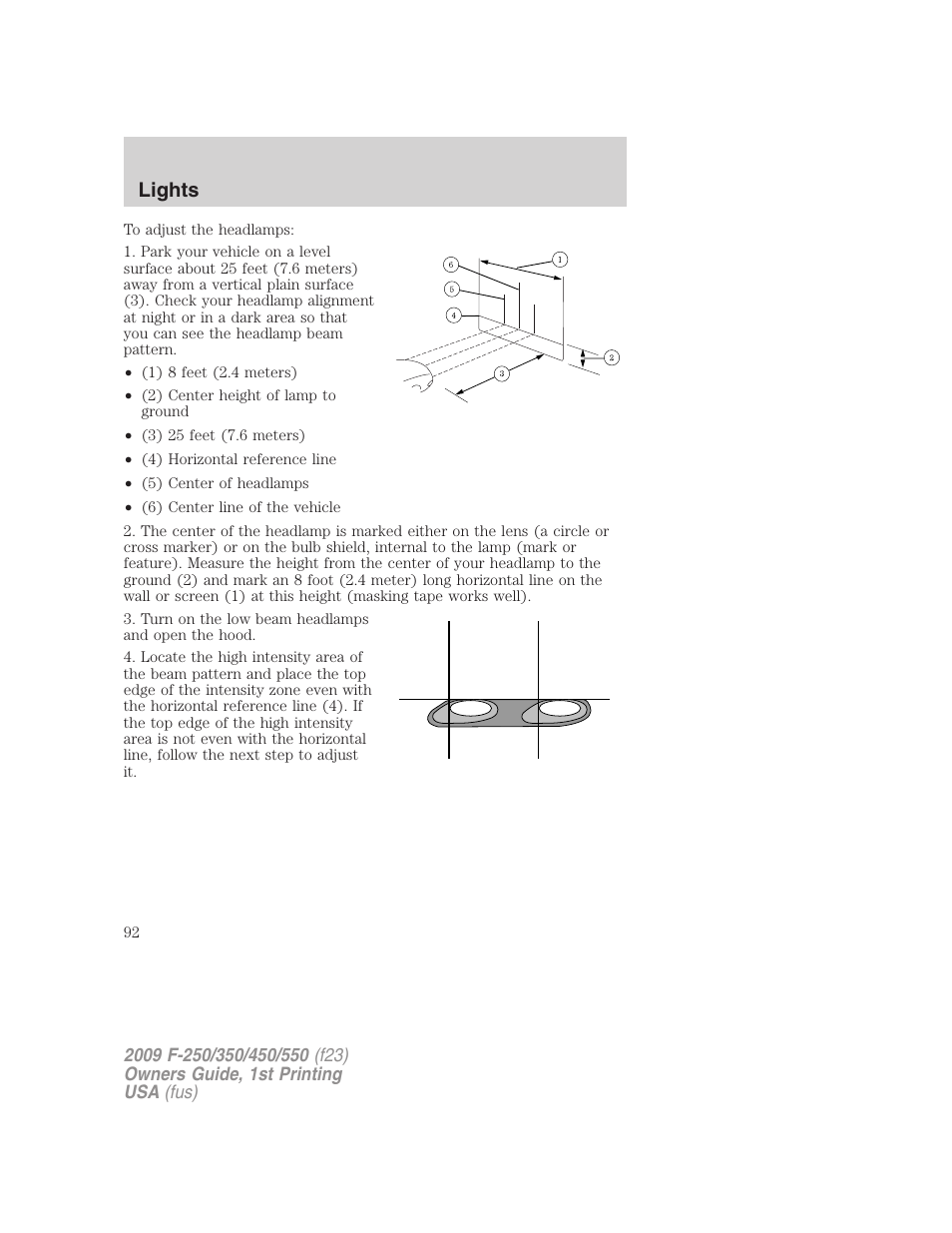 Lights | FORD 2009 F-550 v.1 User Manual | Page 92 / 418