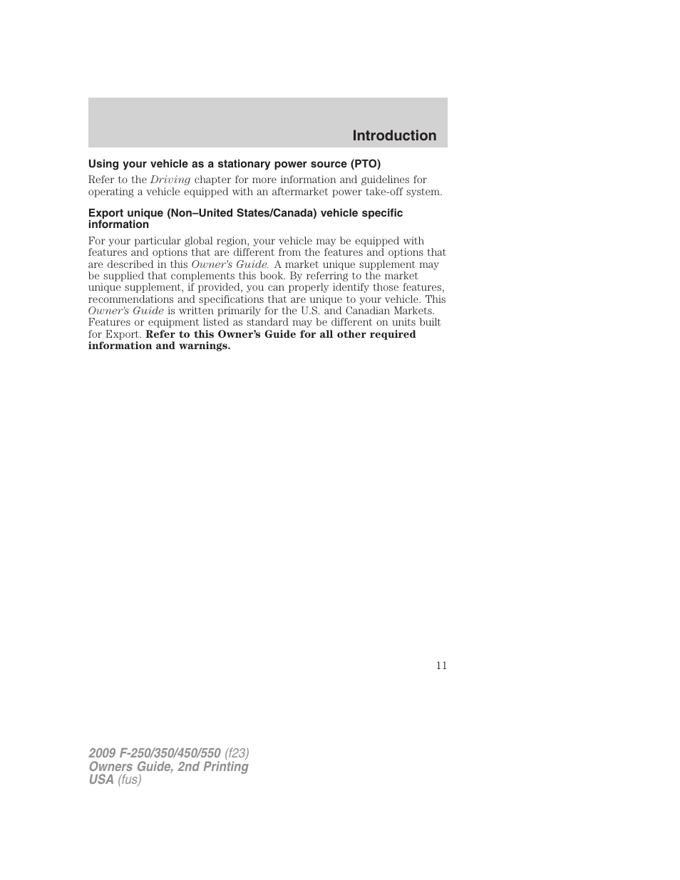 Introduction | FORD 2009 F-550 v.2 User Manual | Page 11 / 419