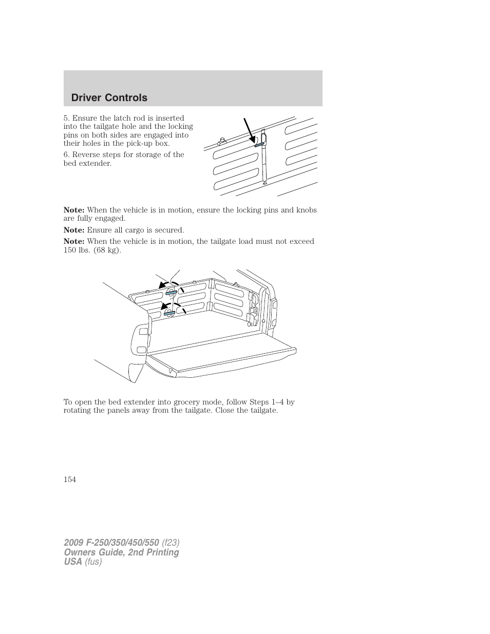 Driver controls | FORD 2009 F-550 v.2 User Manual | Page 154 / 419