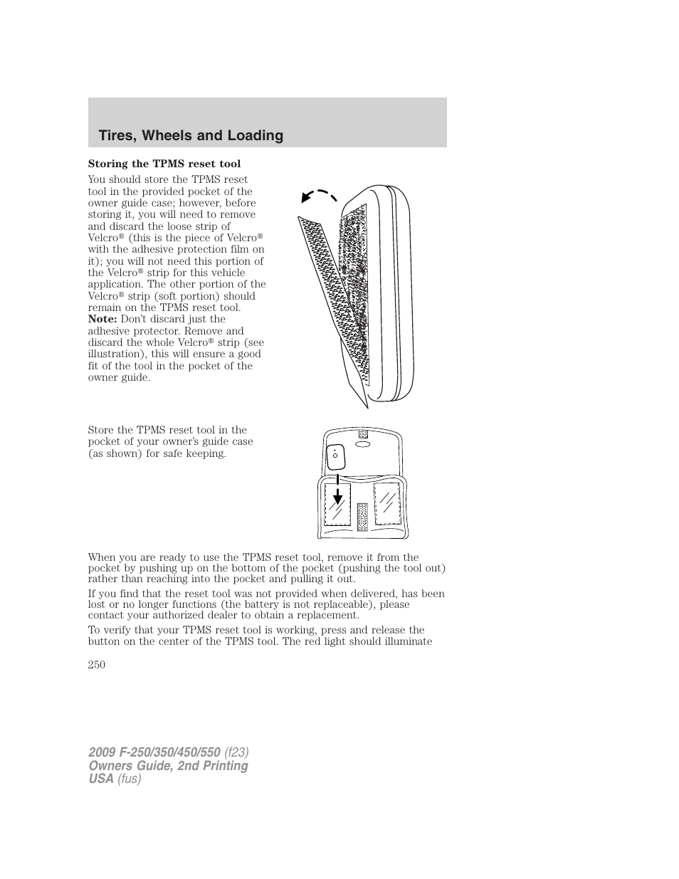 Tires, wheels and loading | FORD 2009 F-550 v.2 User Manual | Page 250 / 419