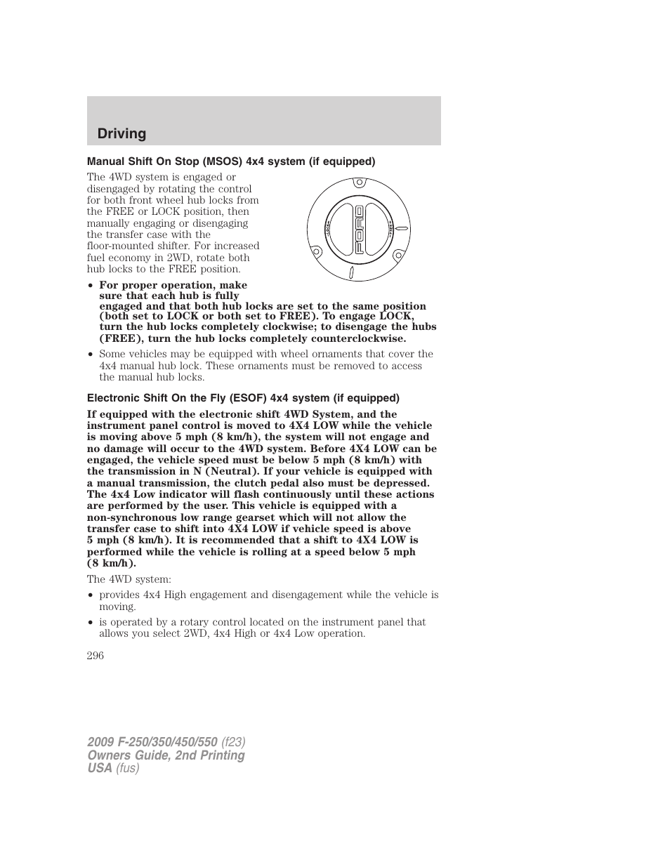 Driving | FORD 2009 F-550 v.2 User Manual | Page 296 / 419