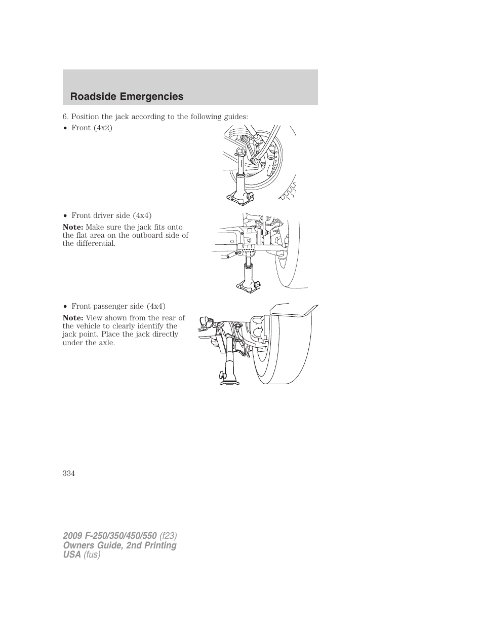 Roadside emergencies | FORD 2009 F-550 v.2 User Manual | Page 334 / 419