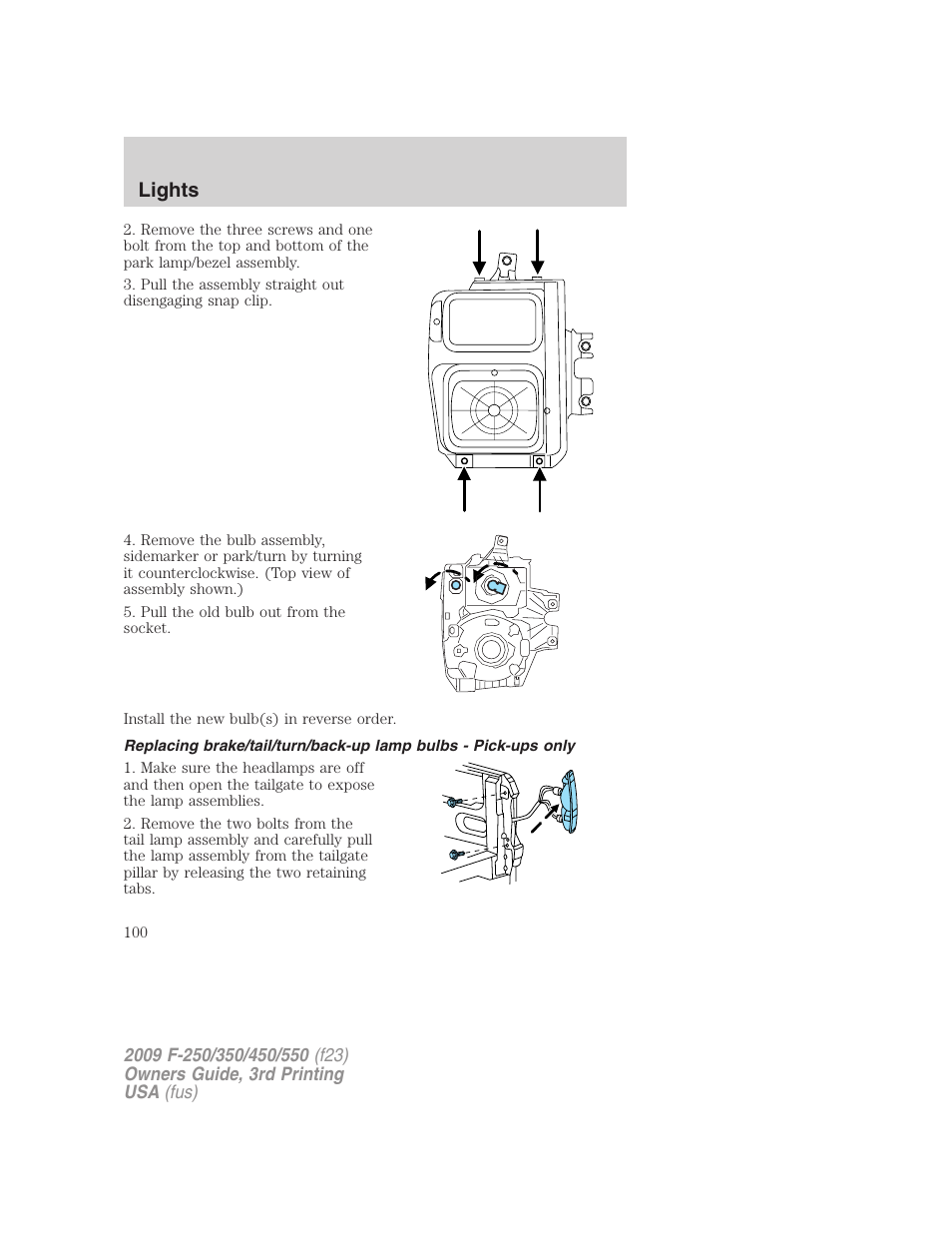 Lights | FORD 2009 F-550 v.3 User Manual | Page 100 / 419
