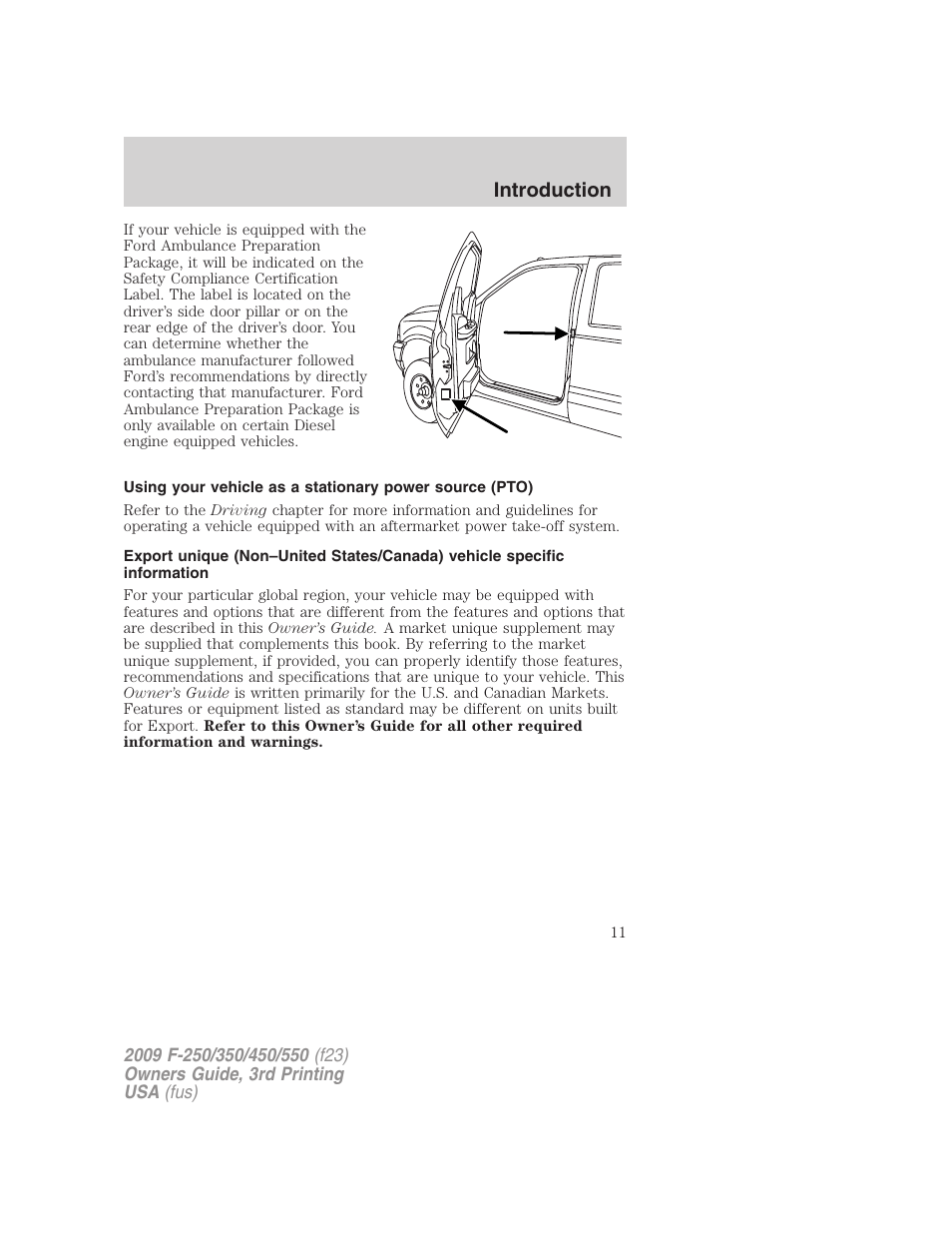 Introduction | FORD 2009 F-550 v.3 User Manual | Page 11 / 419