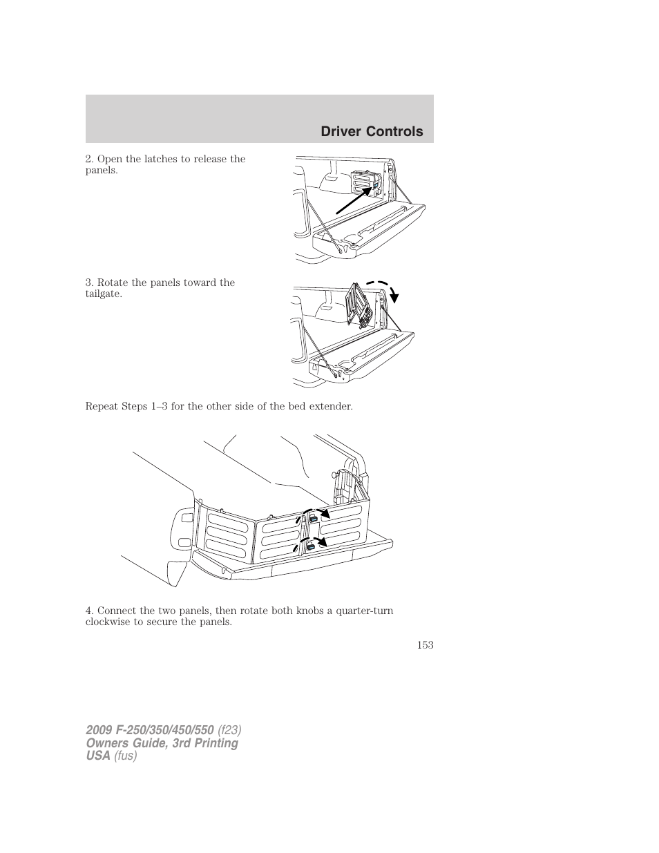 Driver controls | FORD 2009 F-550 v.3 User Manual | Page 153 / 419
