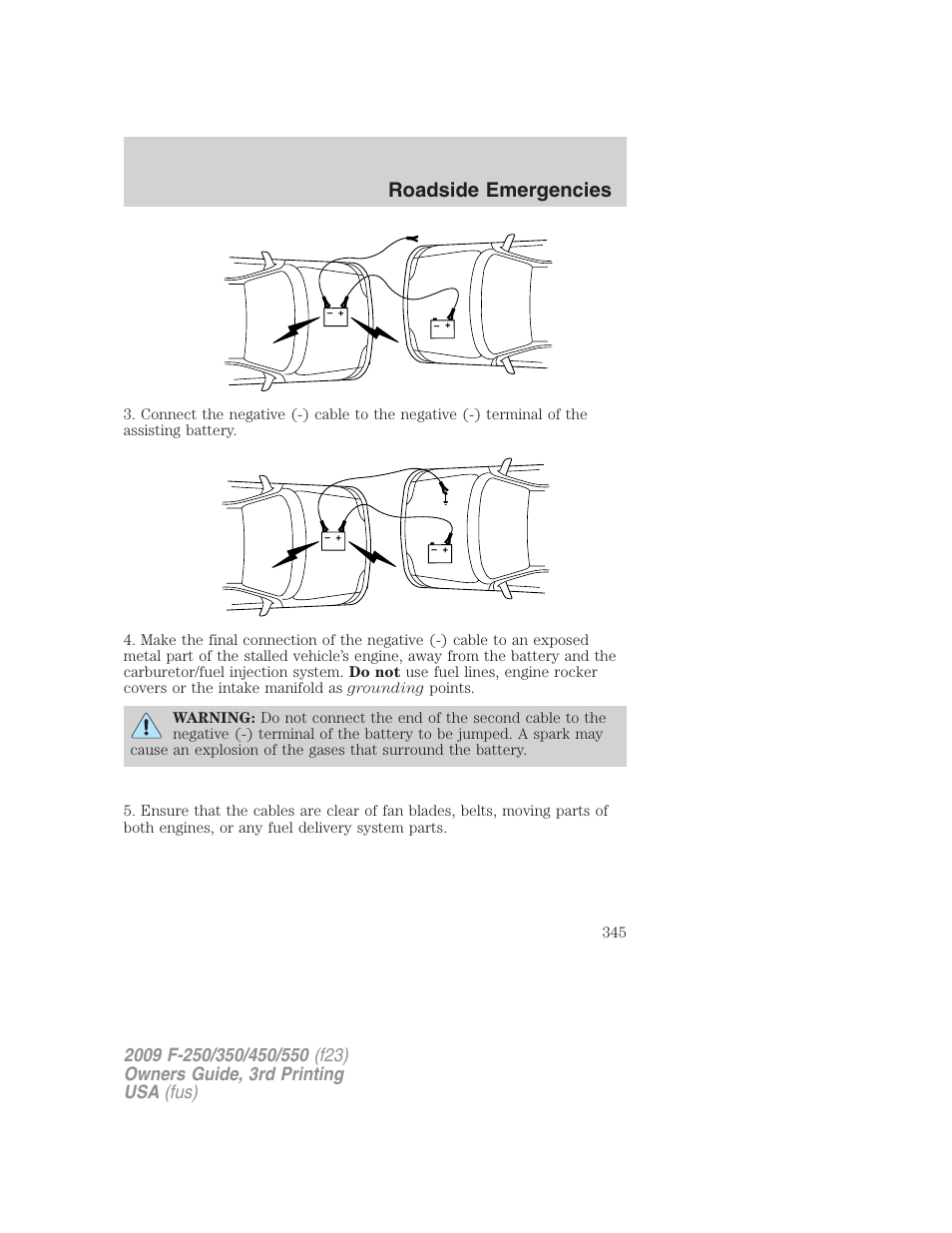 Roadside emergencies | FORD 2009 F-550 v.3 User Manual | Page 345 / 419