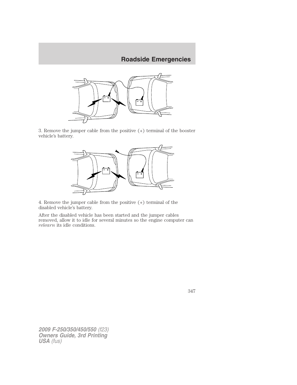 Roadside emergencies | FORD 2009 F-550 v.3 User Manual | Page 347 / 419