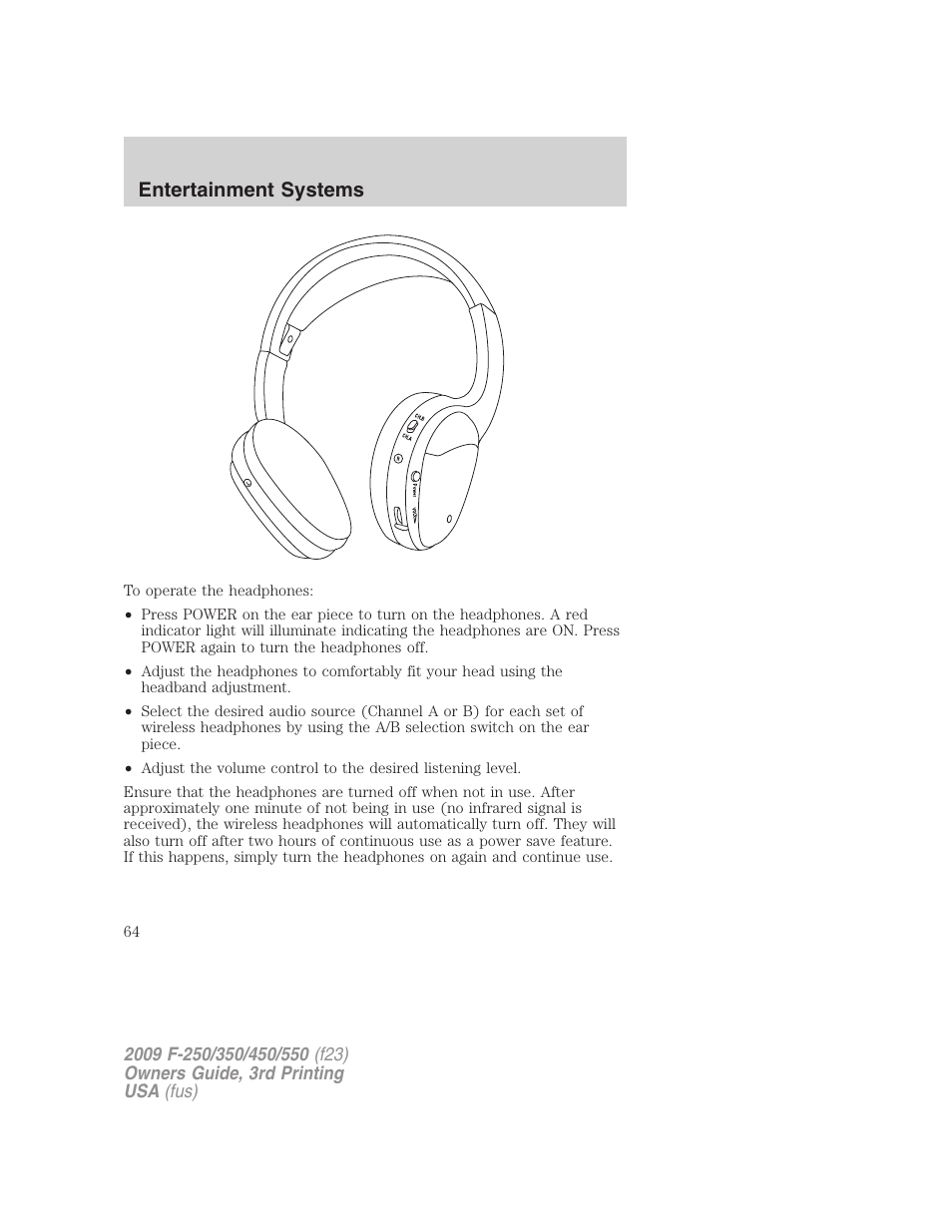 Entertainment systems | FORD 2009 F-550 v.3 User Manual | Page 64 / 419