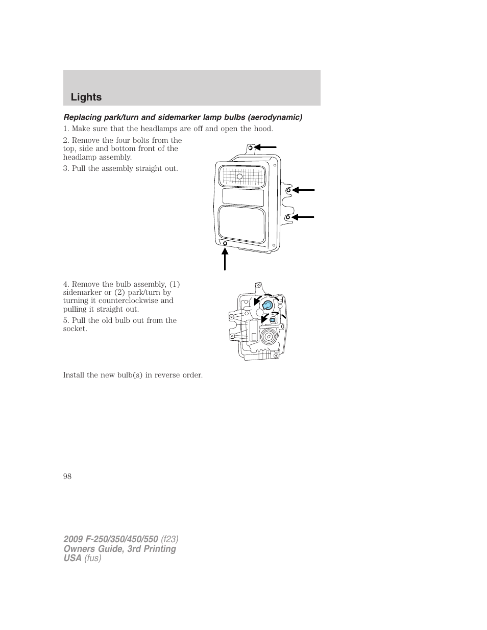 Lights | FORD 2009 F-550 v.3 User Manual | Page 98 / 419