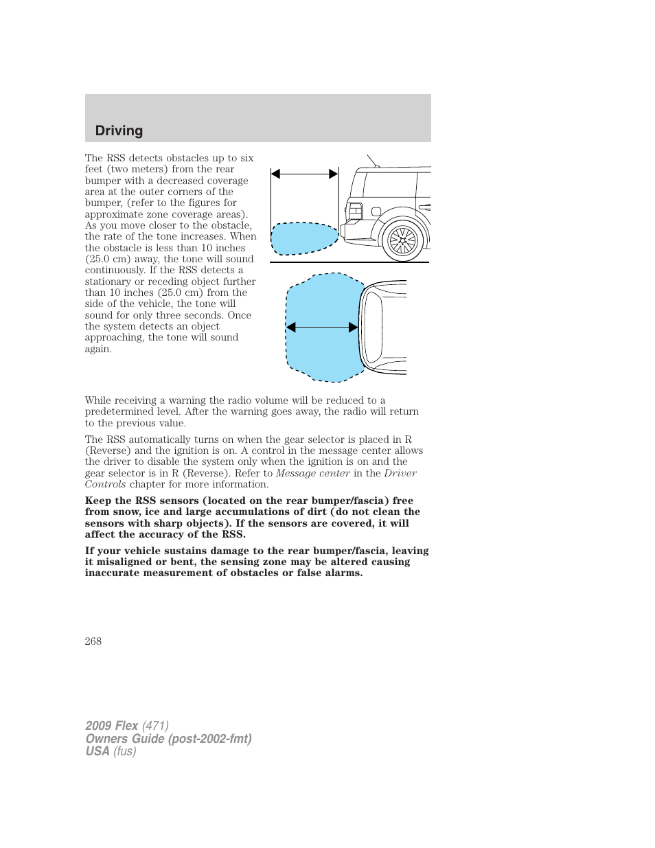 Driving | FORD 2009 Flex v.1 User Manual | Page 268 / 374