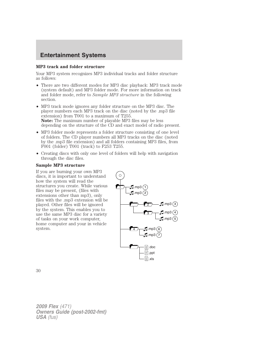 Entertainment systems | FORD 2009 Flex v.1 User Manual | Page 30 / 374