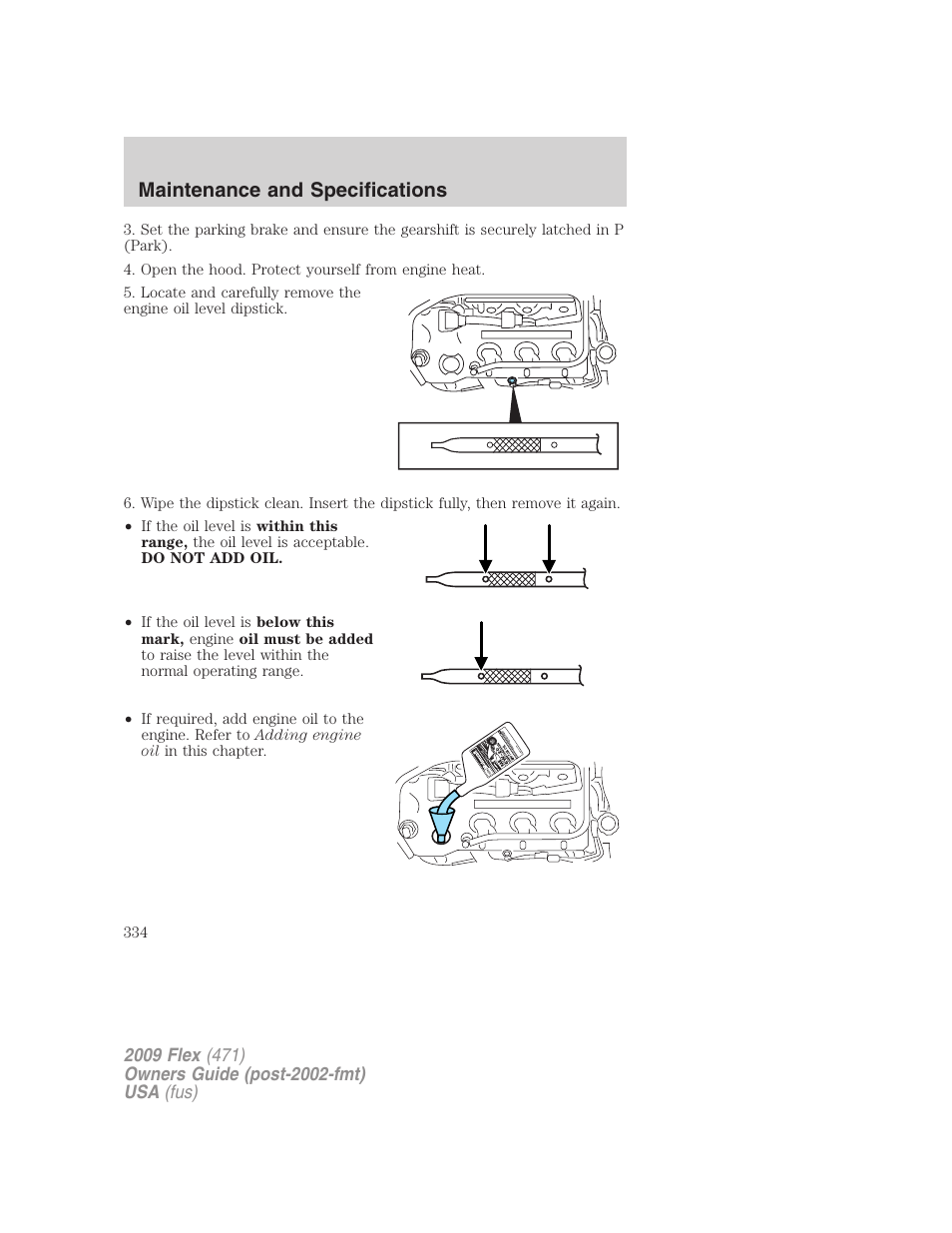 Maintenance and specifications | FORD 2009 Flex v.1 User Manual | Page 334 / 374