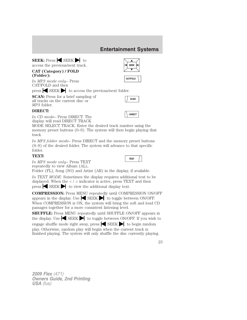 Entertainment systems | FORD 2009 Flex v.2 User Manual | Page 23 / 378