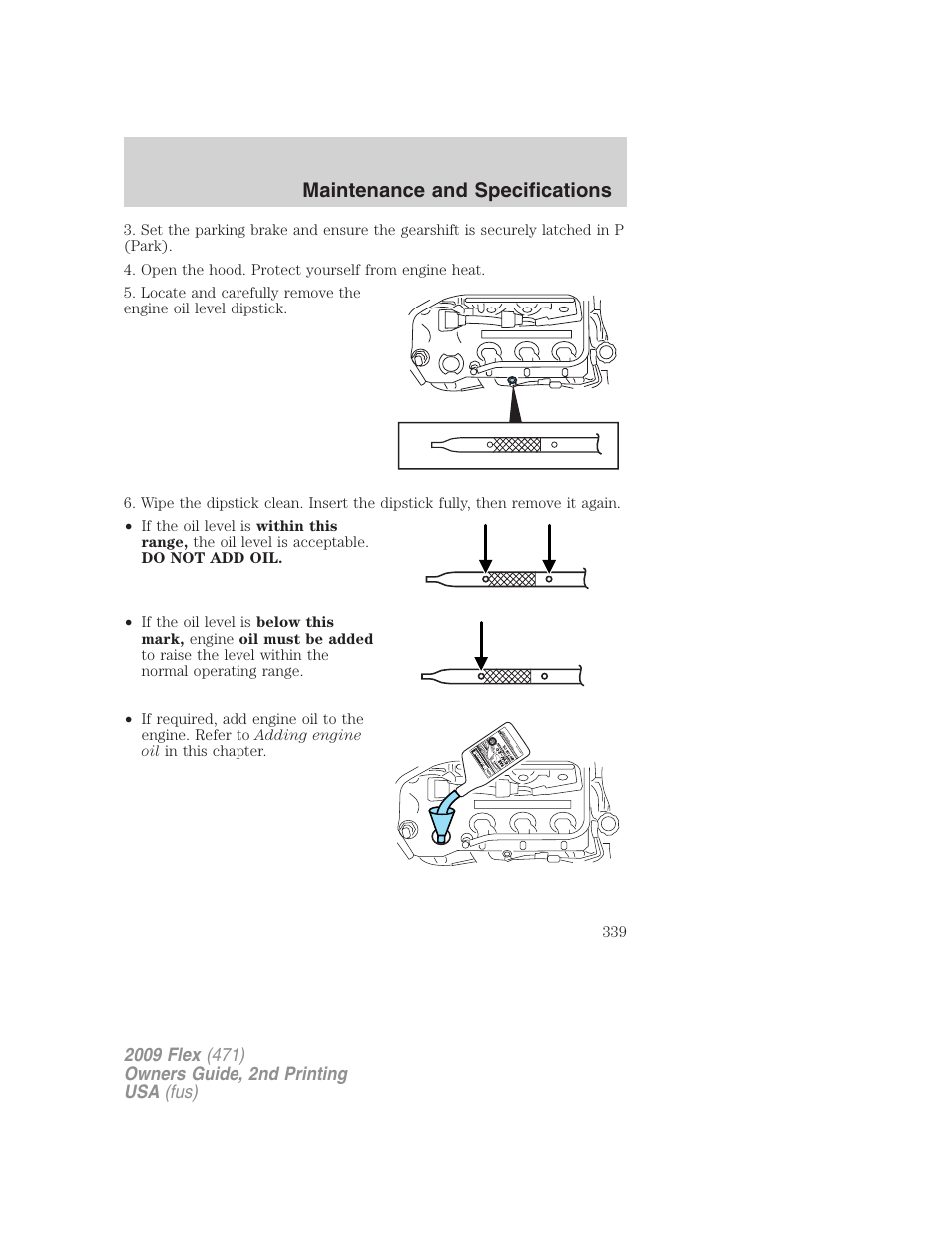 Maintenance and specifications | FORD 2009 Flex v.2 User Manual | Page 339 / 378