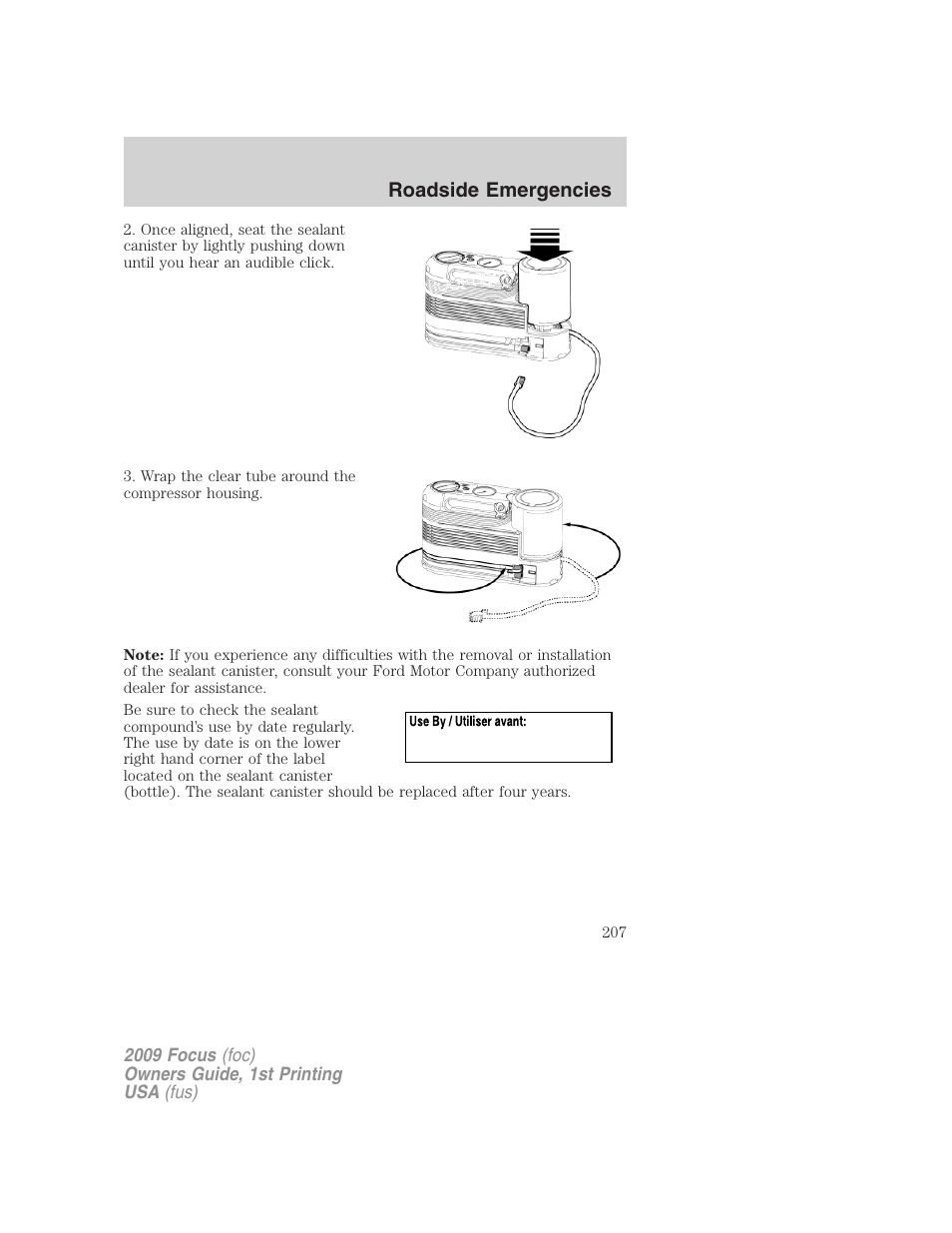 Roadside emergencies | FORD 2009 Focus v.1 User Manual | Page 207 / 276