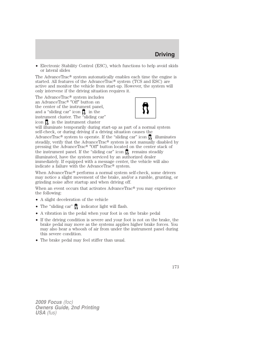 Driving | FORD 2009 Focus v.2 User Manual | Page 173 / 265