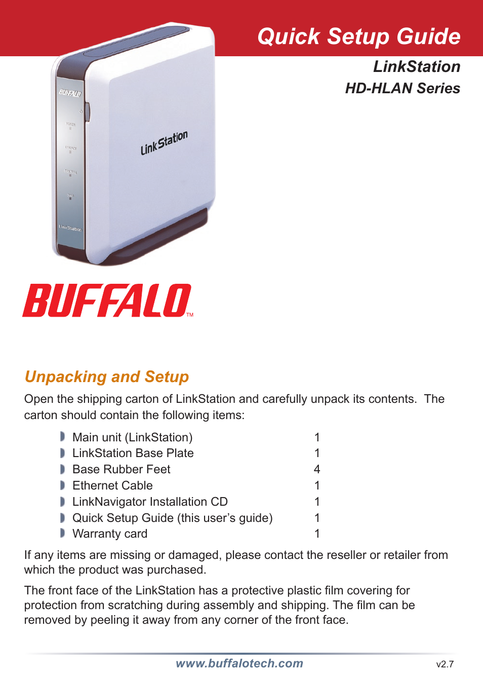Buffalo Technology HD-HLAN User Manual | 9 pages
