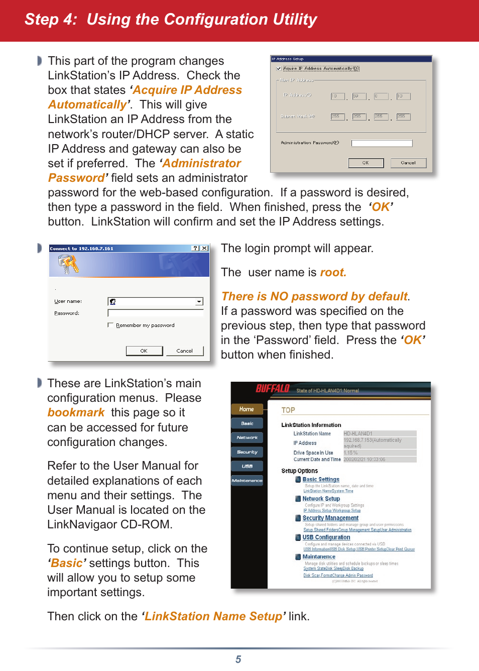 Step 4: using the configuration utility | Buffalo Technology HD-HLAN User Manual | Page 5 / 9