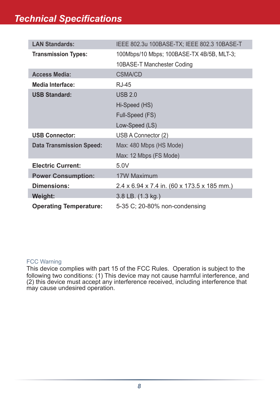 Technical specifications | Buffalo Technology HD-HLAN User Manual | Page 8 / 9