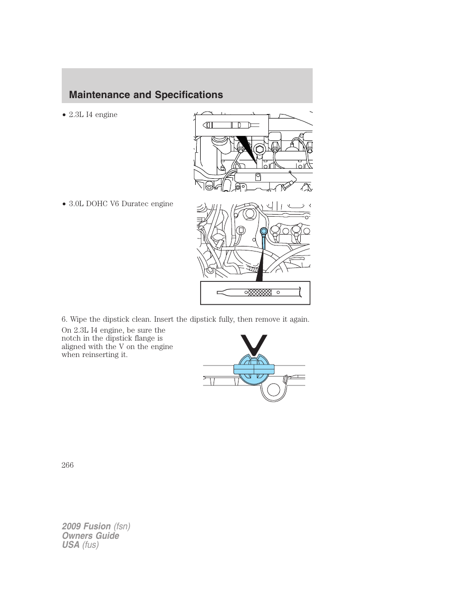 Maintenance and specifications | FORD 2009 Fusion v.1 User Manual | Page 266 / 312