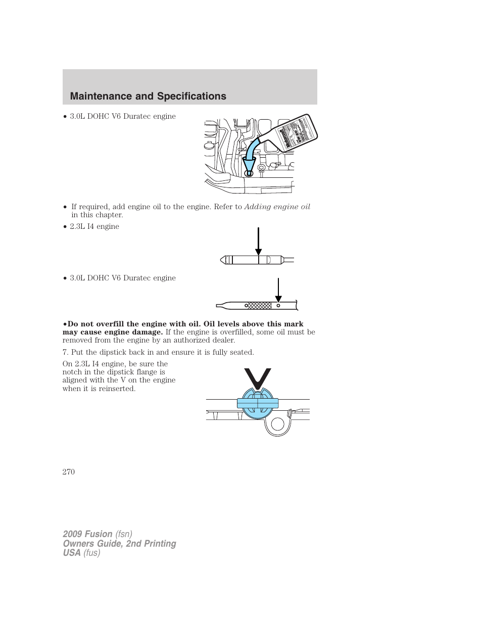 Maintenance and specifications | FORD 2009 Fusion v.2 User Manual | Page 270 / 314