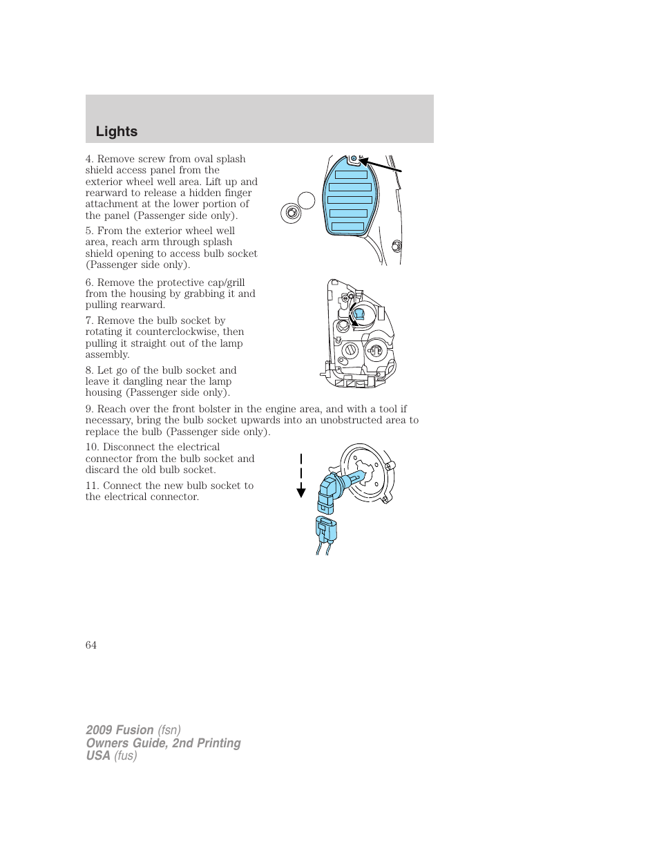 Lights | FORD 2009 Fusion v.2 User Manual | Page 64 / 314