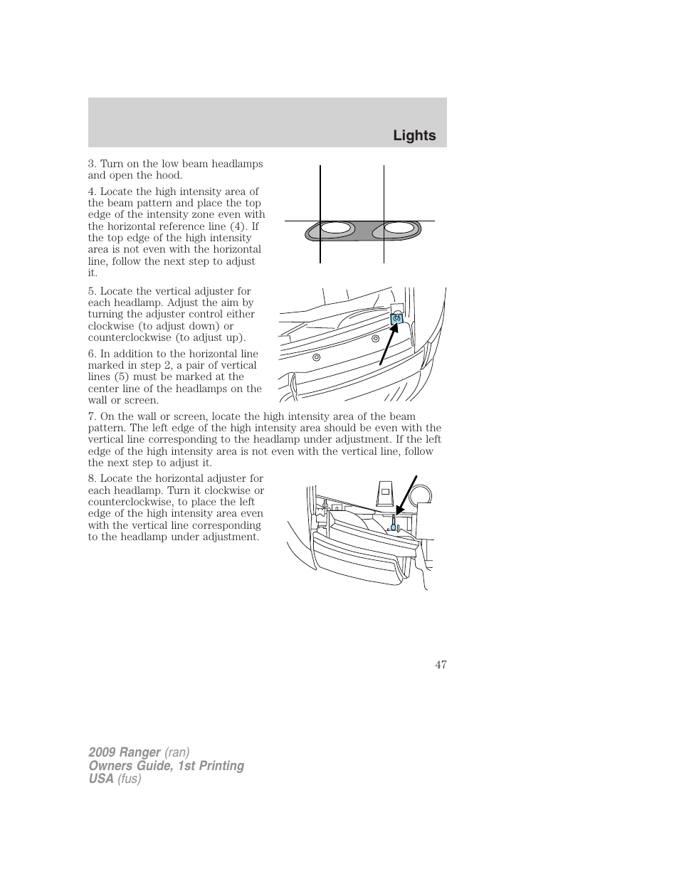 Lights | FORD 2009 Ranger v.1 User Manual | Page 47 / 280