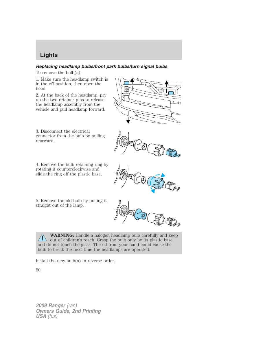 Lights | FORD 2009 Ranger v.2 User Manual | Page 50 / 274