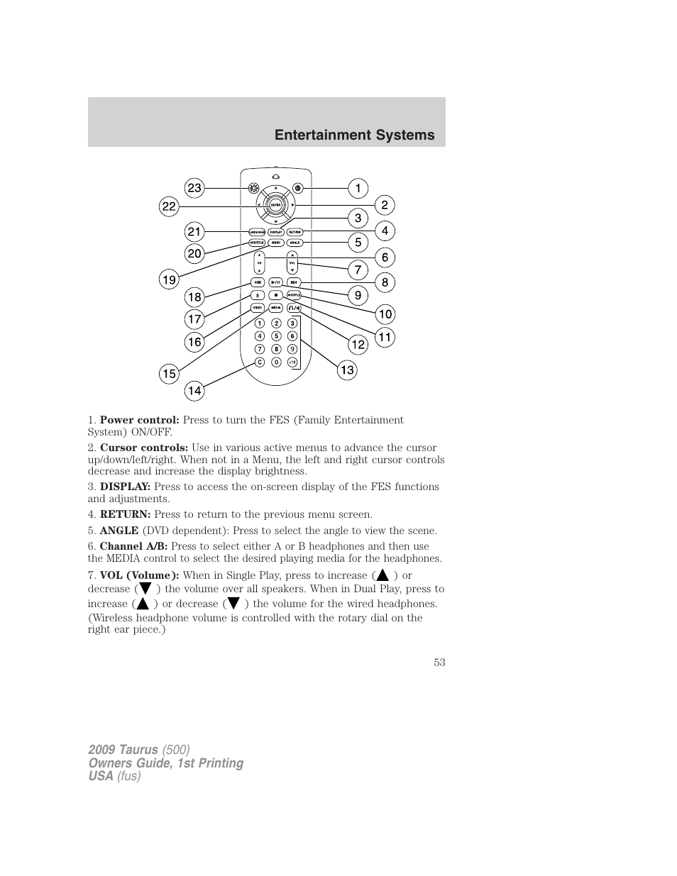 Entertainment systems | FORD 2009 Taurus v.1 User Manual | Page 53 / 336