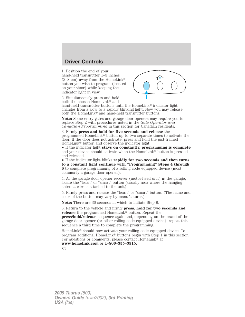 Driver controls | FORD 2009 Taurus v.3 User Manual | Page 82 / 309