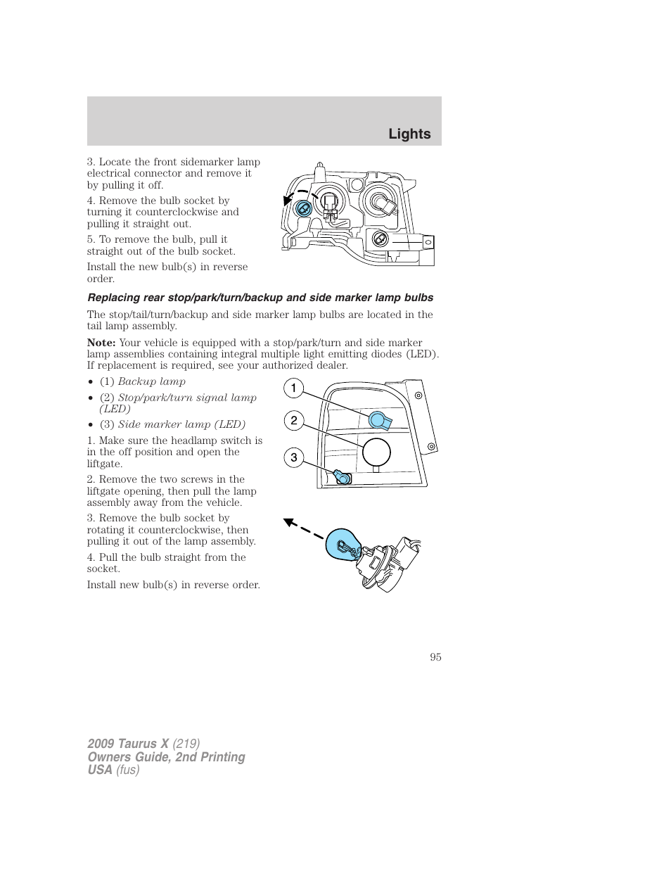 Lights | FORD 2009 Taurus X v.2 User Manual | Page 95 / 358