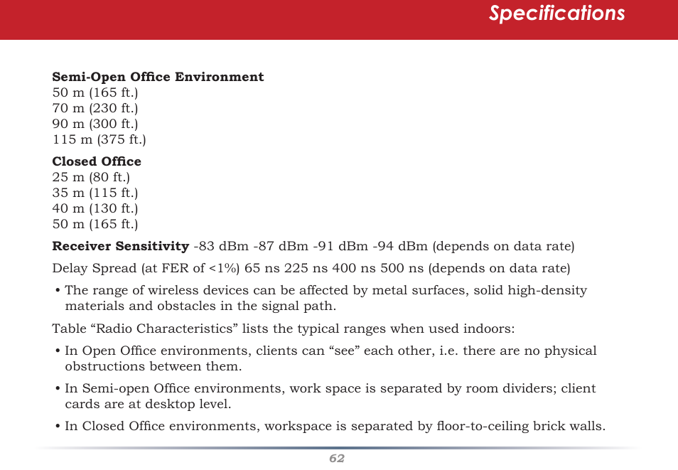 Specifications | Buffalo Technology Buffalo AirStation WHR-HP-G54 User Manual | Page 62 / 91