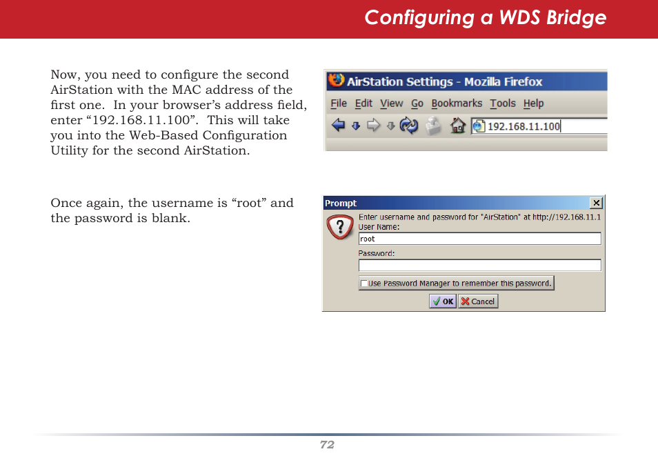 Configuring a wds bridge | Buffalo Technology Buffalo AirStation WHR-HP-G54 User Manual | Page 72 / 91
