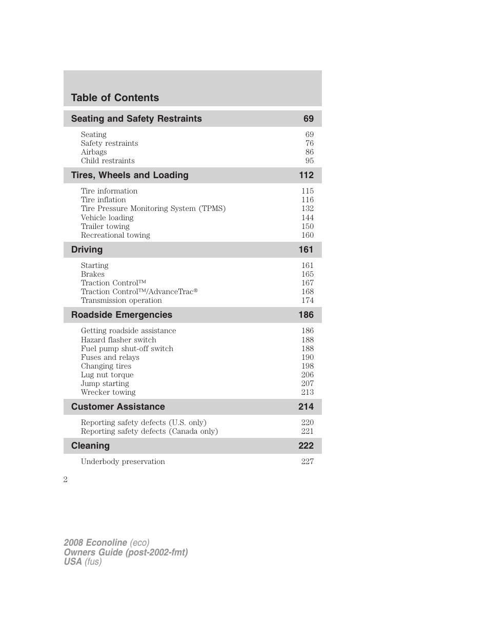 FORD 2008 E-450 v.1 User Manual | Page 2 / 280