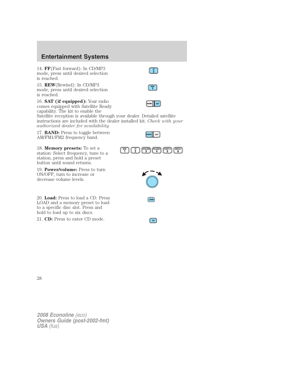 Entertainment systems | FORD 2008 E-450 v.1 User Manual | Page 28 / 280