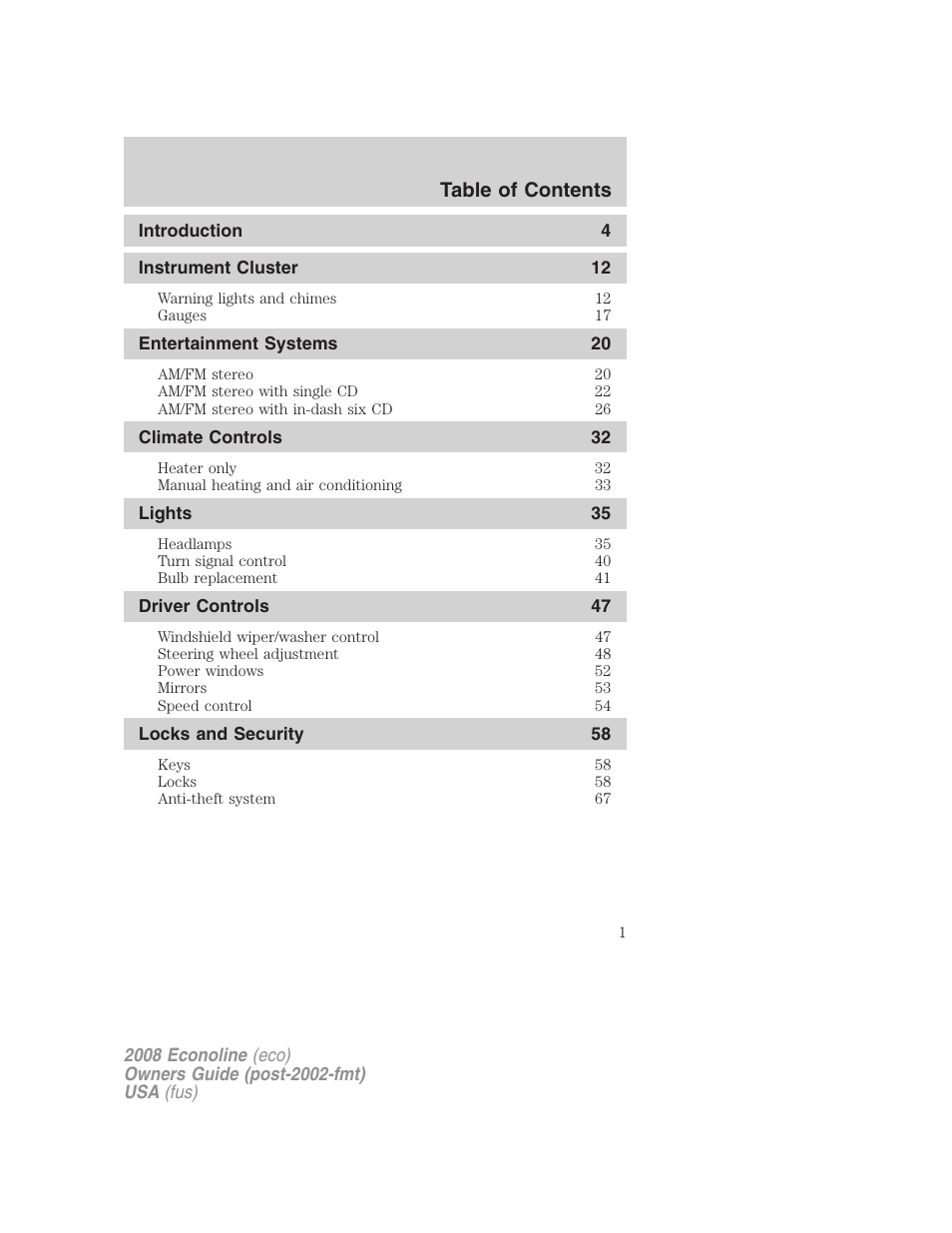 FORD 2008 E-450 v.2 User Manual | 288 pages