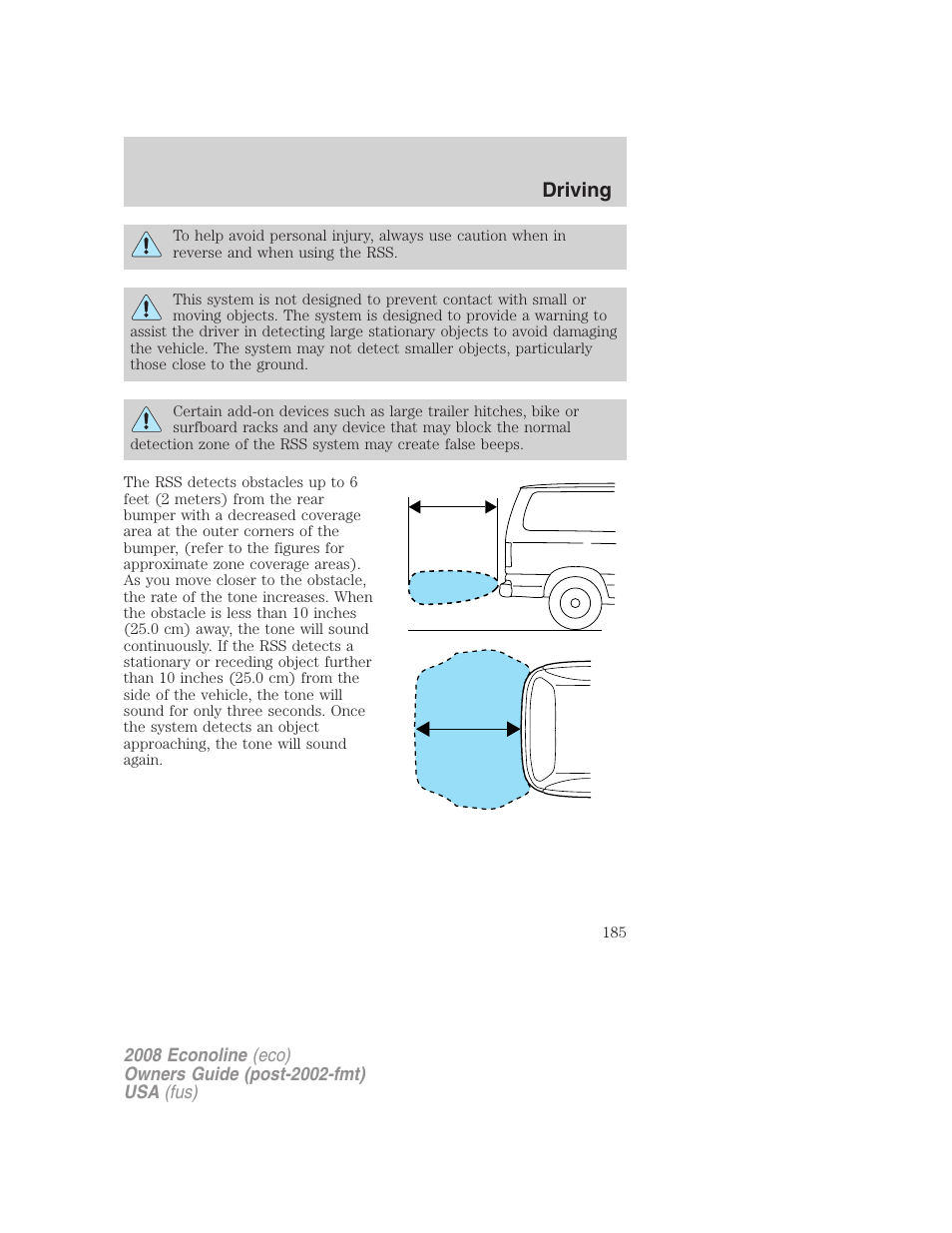 Driving | FORD 2008 E-450 v.2 User Manual | Page 185 / 288