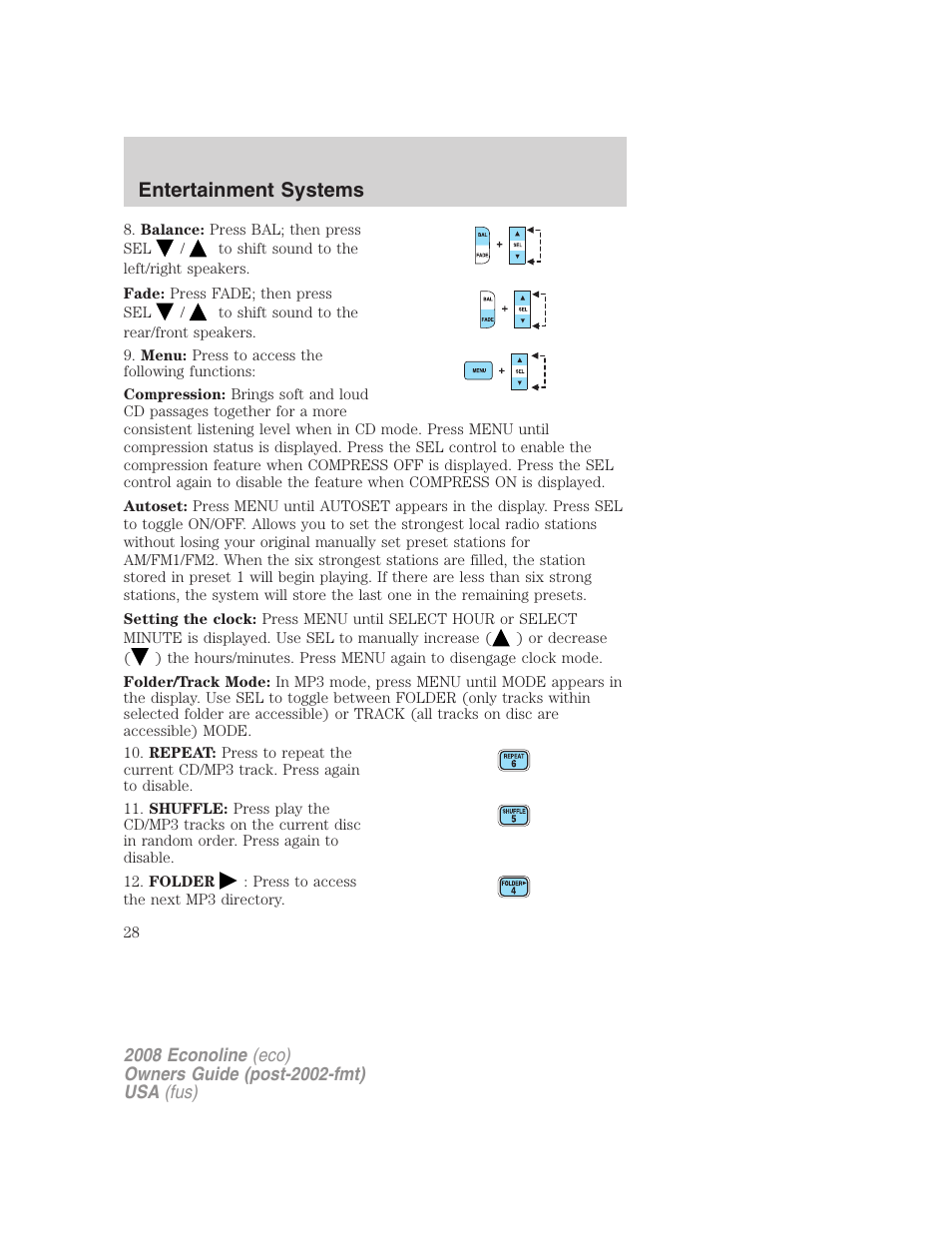 Entertainment systems | FORD 2008 E-450 v.2 User Manual | Page 28 / 288