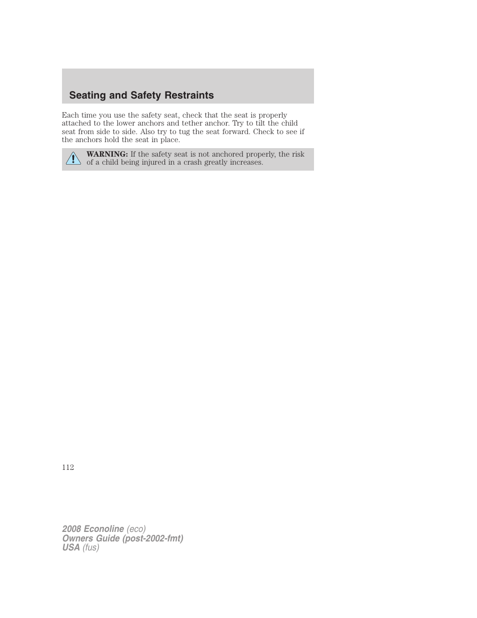 FORD 2008 E-450 v.3 User Manual | Page 112 / 285