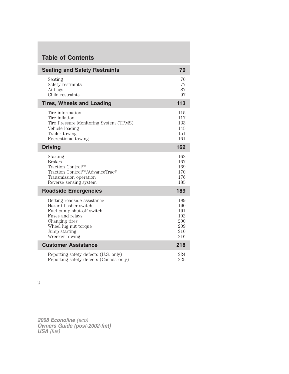 FORD 2008 E-450 v.3 User Manual | Page 2 / 285