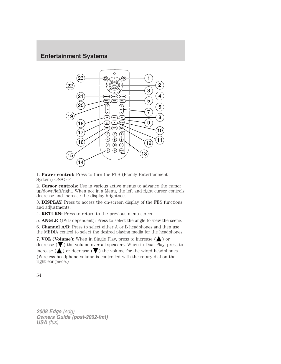 Entertainment systems | FORD 2008 Edge User Manual | Page 54 / 336