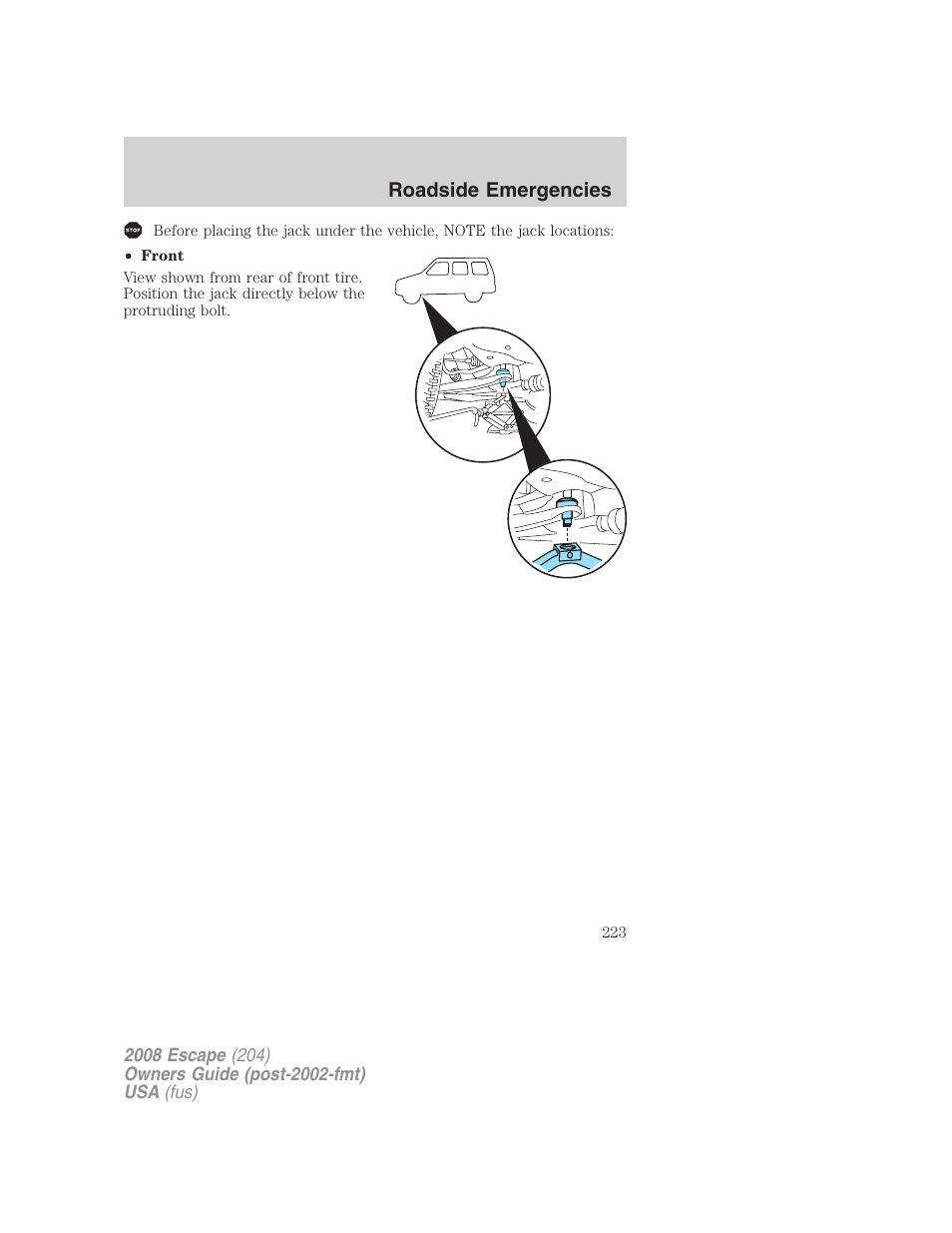 FORD 2008 Escape v.1 User Manual | Page 223 / 296