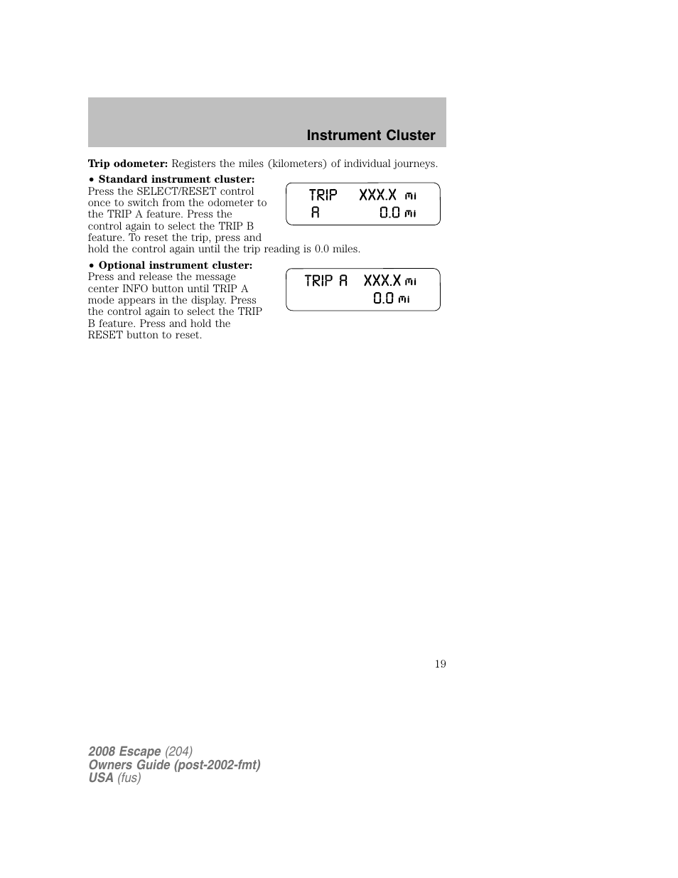 FORD 2008 Escape v.2 User Manual | Page 19 / 304