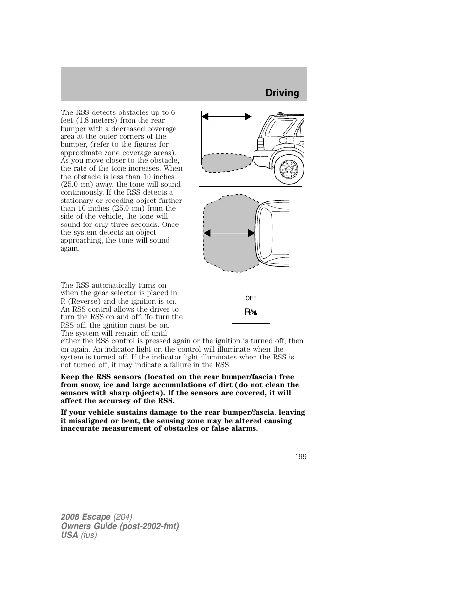 Driving | FORD 2008 Escape v.2 User Manual | Page 199 / 304