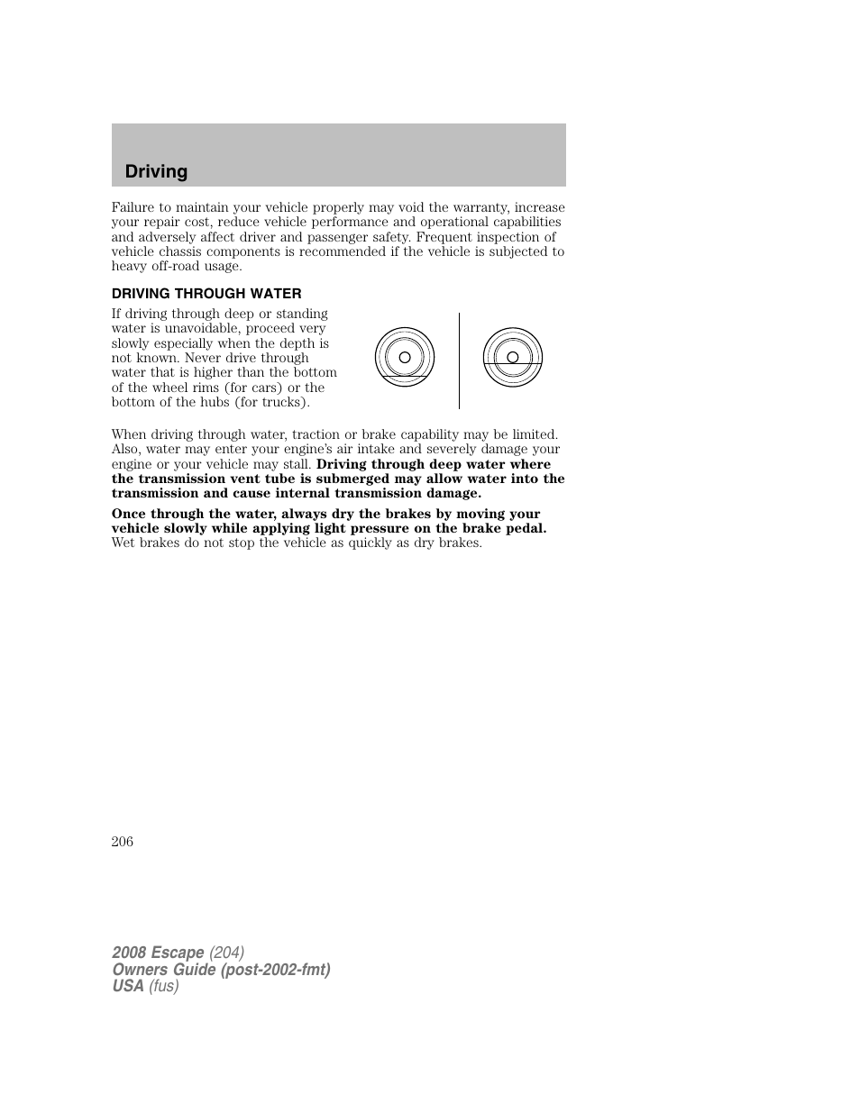 Driving | FORD 2008 Escape v.2 User Manual | Page 206 / 304