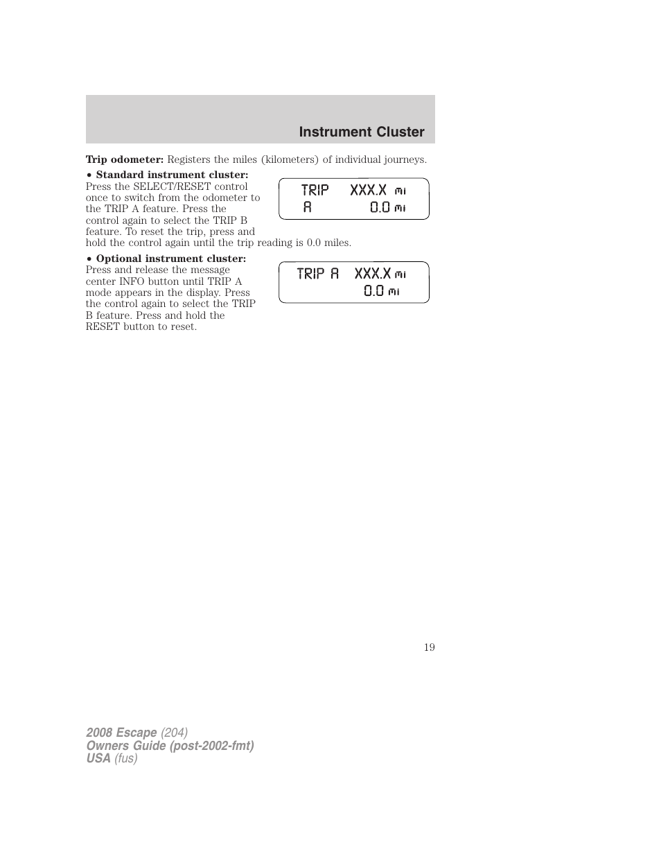 FORD 2008 Escape v.3 User Manual | Page 19 / 304