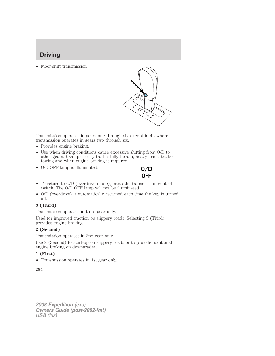 Driving | FORD 2008 Expedition v.1 User Manual | Page 284 / 392