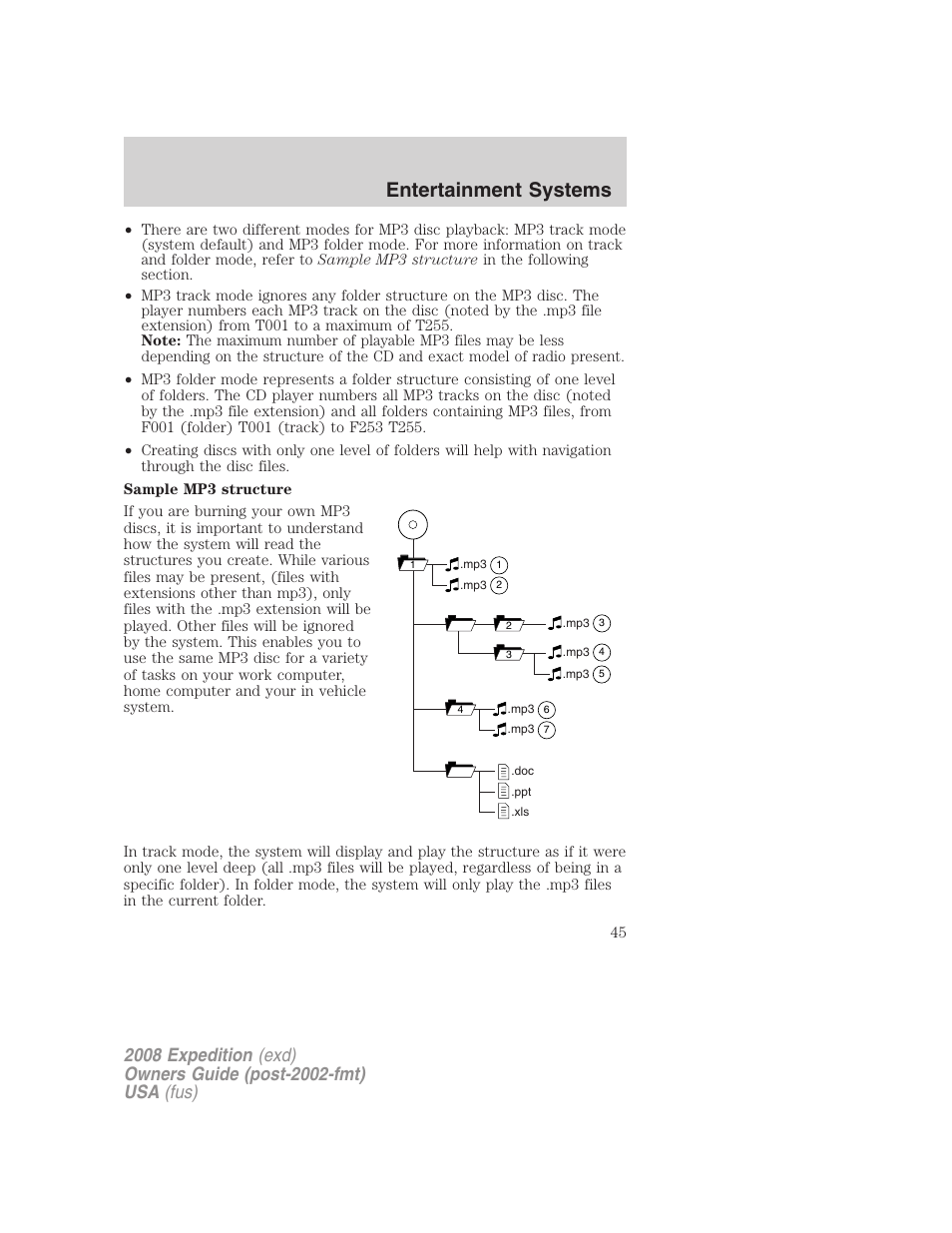 Entertainment systems | FORD 2008 Expedition v.1 User Manual | Page 45 / 392